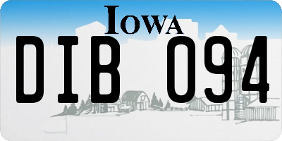 IA license plate DIB094