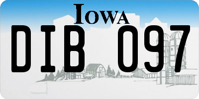 IA license plate DIB097