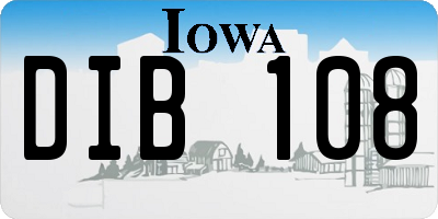 IA license plate DIB108