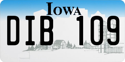 IA license plate DIB109