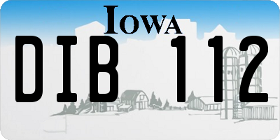 IA license plate DIB112