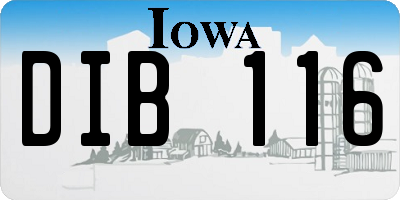 IA license plate DIB116