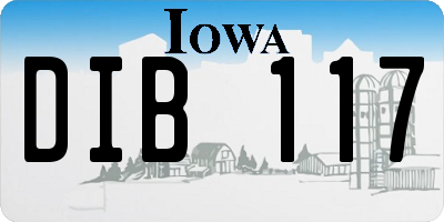 IA license plate DIB117