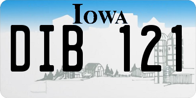 IA license plate DIB121