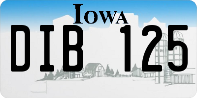 IA license plate DIB125