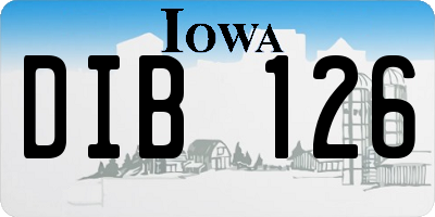 IA license plate DIB126