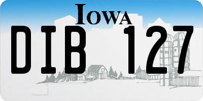 IA license plate DIB127