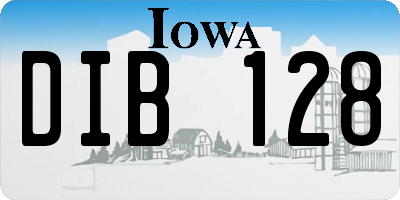 IA license plate DIB128