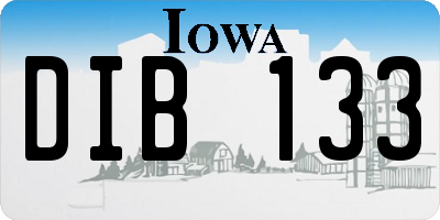 IA license plate DIB133