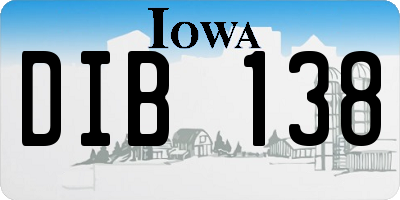 IA license plate DIB138