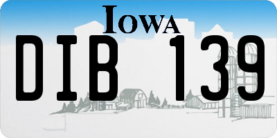 IA license plate DIB139