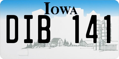 IA license plate DIB141