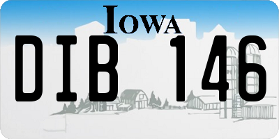 IA license plate DIB146