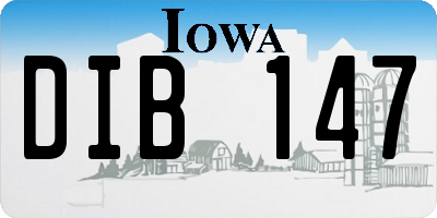 IA license plate DIB147