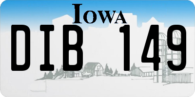 IA license plate DIB149