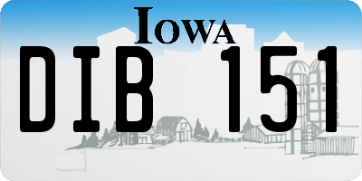 IA license plate DIB151