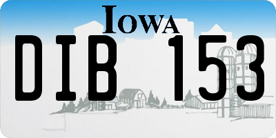 IA license plate DIB153