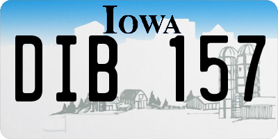 IA license plate DIB157