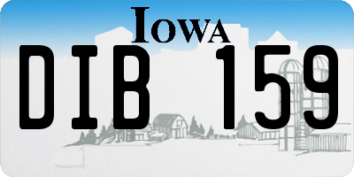 IA license plate DIB159