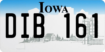 IA license plate DIB161