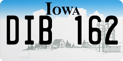 IA license plate DIB162