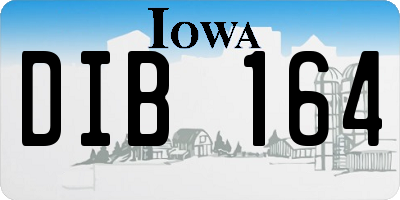 IA license plate DIB164