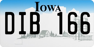 IA license plate DIB166