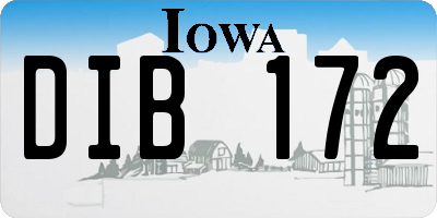 IA license plate DIB172