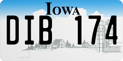 IA license plate DIB174