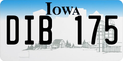 IA license plate DIB175