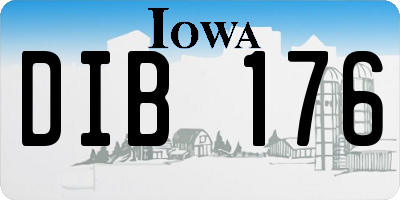 IA license plate DIB176