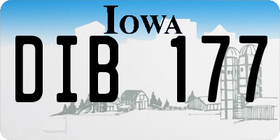 IA license plate DIB177