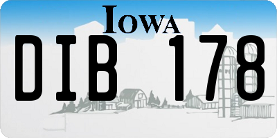 IA license plate DIB178