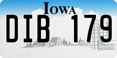 IA license plate DIB179