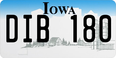 IA license plate DIB180