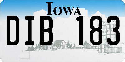 IA license plate DIB183