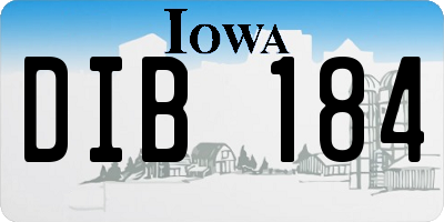 IA license plate DIB184