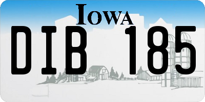 IA license plate DIB185