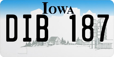 IA license plate DIB187