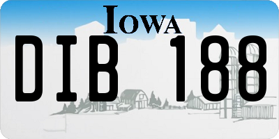 IA license plate DIB188