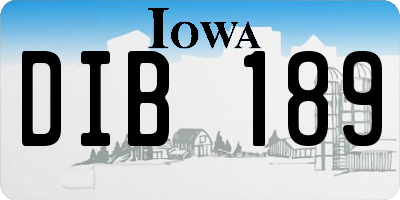 IA license plate DIB189