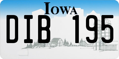 IA license plate DIB195