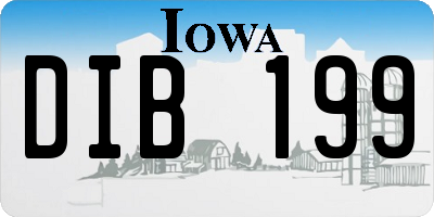 IA license plate DIB199