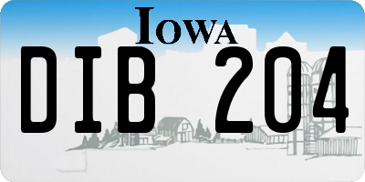 IA license plate DIB204