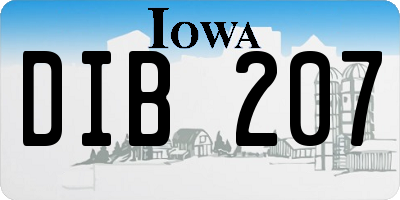 IA license plate DIB207