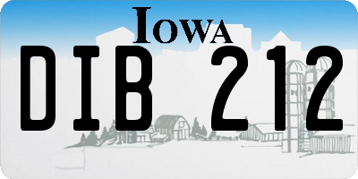 IA license plate DIB212