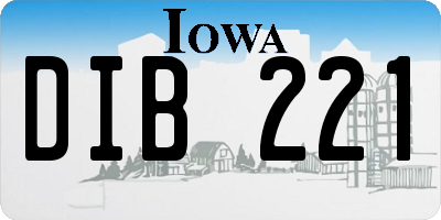 IA license plate DIB221