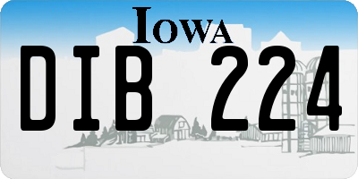 IA license plate DIB224