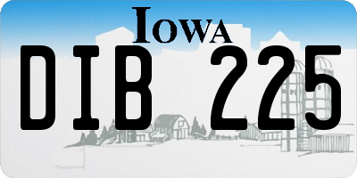 IA license plate DIB225