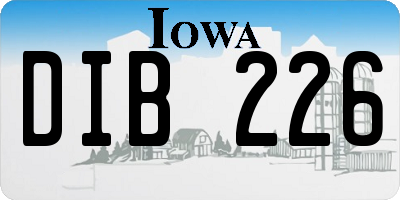 IA license plate DIB226